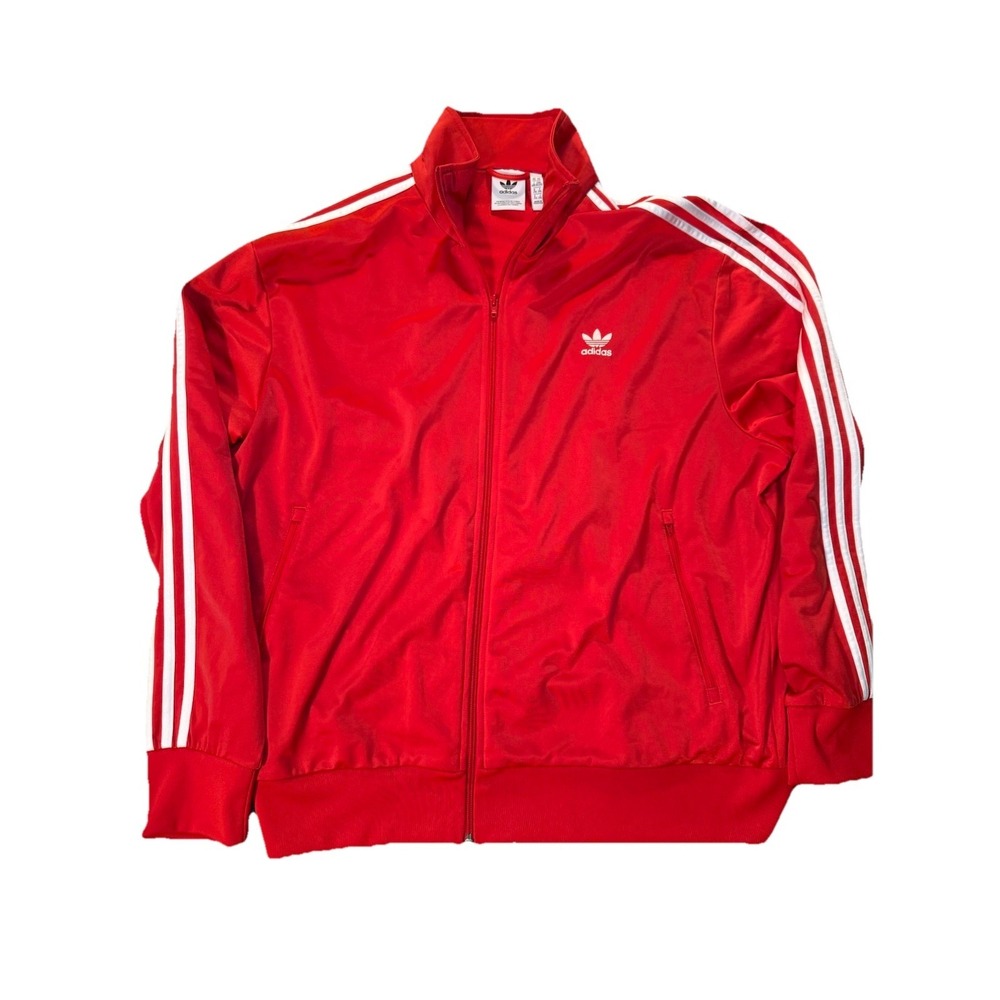 Adidas Originals Track Jacket 2XL Firebird Trefoil Red White Stripe Full Zip Y2K